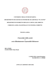 Concordato della società e socio illimitatamente responsabile