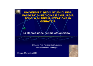 La Depressione nel malato anziano