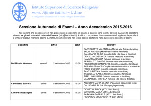 lista iscritti esami autunno 2016 - Istituto Superiore di Scienze
