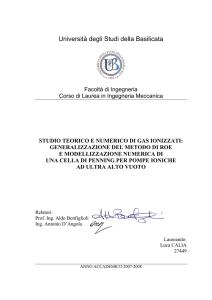 generalizzazione del metodo di Roe e modellizazione numerica di