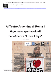 Al Teatro Argentina di Roma il 6 gennaio spettacolo di beneficenza