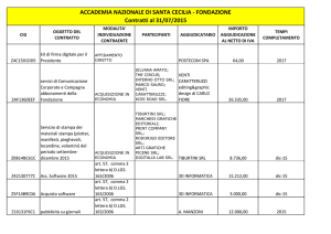 Contratti al 31/07/2015 - Accademia Nazionale di Santa Cecilia