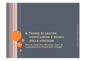 6. TEORIE DI GRANDE UNIFICAZIONE E TEORIA DELLE STRINGHE