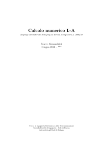 Calcolo numerico LA - Marco Alessandrini