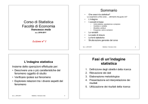 Fasi di un`indagine statistica