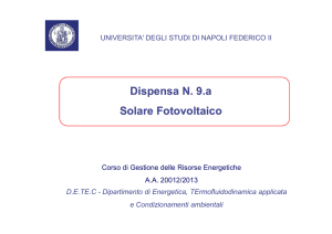 Dispensa N. 9.a Solare Fotovoltaico Dispensa N. 9.a