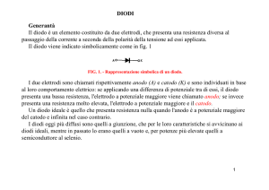 DIODI Generantà Il diodo è un elemento costituito da due elettrodi