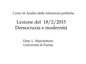 Lezione del 18/2/2015 Democrazia e modernità