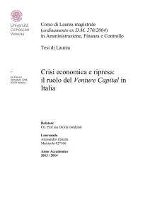 Crisi economica e ripresa: il ruolo del Venture Capital in Italia