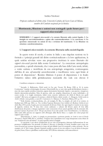 Matrimonio, filiazione e unioni non coniugali: quale futuro per i