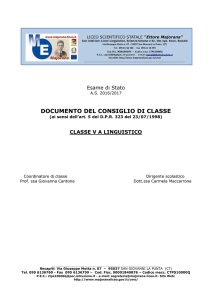 Documento del 15 maggio - Liceo Statale "Ettore Majorana"