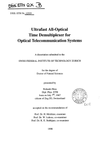 Ultrafast All-Optical Time Demultiplexer for - ETH E