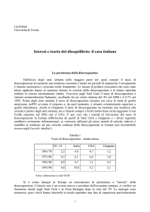 Isteresi e teoria del disequilibrio: il caso italiano