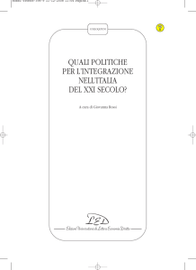 Quali politiche per l`integrazione nell`Italia del XXI