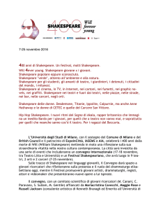 Comunicato Shakespeare400- short