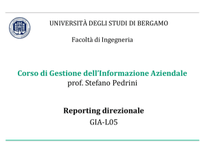 Reporting direzionale - Università degli studi di Bergamo