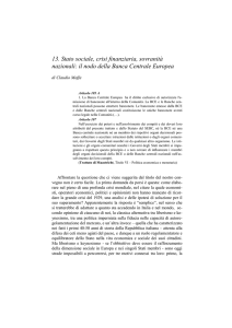 Stato sociale, crisi finanziaria, sovranità nazionali