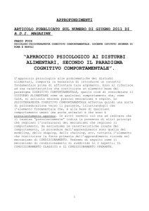 “aprroccio psicologico ai disturbi alimentari