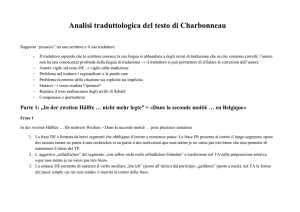 Analisi traduttologica del testo di Charbonneau - e