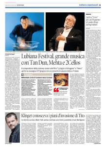 Lubiana Festival, grande musica conTanDun,Mehtae2Cellos