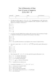 Prova di Matematica - B (appello esame del 25/01/2017)