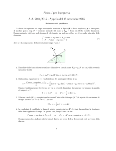 Fisica I per Ingegneria A.A. 2014/2015