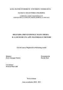 HELPAIDS: PREVENZIONE E NUOVI MEDIA IL LANCIO DI UNA