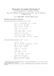 Formulario di Analisi Matematica I1 (Canale M