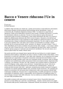 Azione - Settimanale di Migros Ticino Bacco e Venere riducono l`Ue