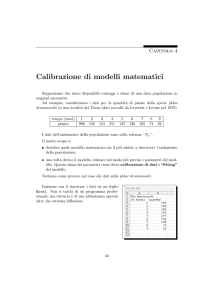 Calibrazione di modelli matematici