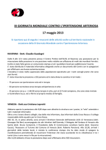 I riscontri ricevuti dalle vari da postazioni sul territorio nazionale