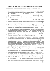 CAPITOLO PRIMO – DEFINIZIONI DELLA PROBABILITÀ