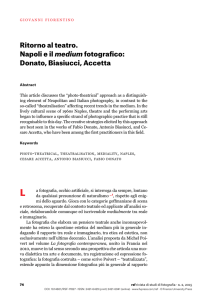 Ritorno al teatro. Napoli e il medium fotografico: Donato
