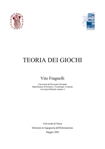 teoria dei giochi - PhD in Information Engineering and Science