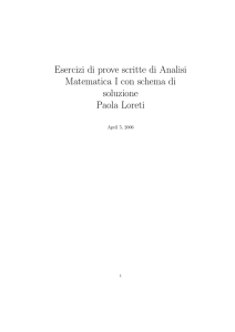 Esercizi di prove scritte di Analisi Matematica I con schema di