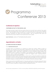 Programma Conferenze Marketing forum 2013