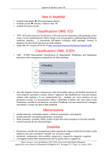 Idee di disabilità Classificazioni OMS: ICD Classificazioni