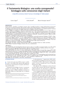 Il Testamento Biologico: una scelta consapevole? Sondaggio sulle