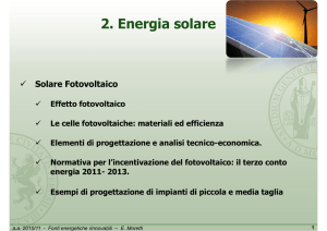 2. Energia solare - Centro di Ricerca sulle Biomasse