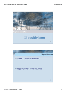 Il positivismo - Corsi di Laurea a Distanza