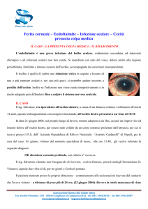Ferita corneale - Endoftalmite - Infezione