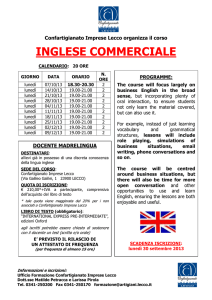 INGLESE COMMERCIALE - Artigianato Lecchese