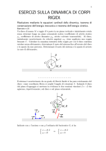 ESERCIZI SULLA DINAMICA DI CORPI RIGIDI.