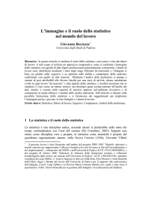 L`immagine e il ruolo dello statistico nel mondo del lavoro