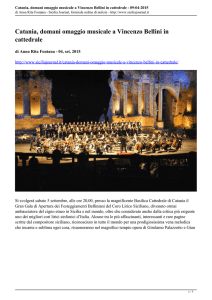 Catania, domani omaggio musicale a Vincenzo Bellini in cattedrale