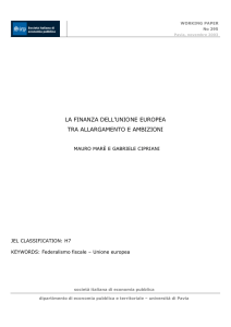 Il bilancio dell`UE - Società Italiana di Economia Pubblica