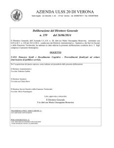 Deliberazione del Direttore Generale n. 359 del 26/06/2014