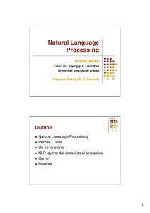 Natural Language Processing - Dipartimento di Informatica