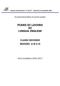 PIANO DI LAVORO DI LINGUA INGLESE