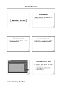 Documentazione su MS Access - DataBase and Data Mining Group